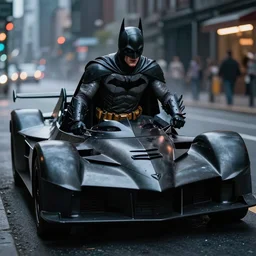The Batman Who Laughs and His Psycho Batmobile, hyperrealistic, octane render, Bokeh, HDR, Yasushi Nirasawa Style