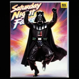 of Darth Vader dancing exactly like John Travolta on the cover of Saturday Night Fever, 4k