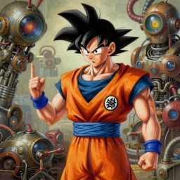 surreal gouache gesture painting, by yoshitaka amano, by ruan jia, by Conrad roset, by good smile company, detailed anime 3d render of a gesture draw pose for  Goku ss3,  portrait, cgsociety, artstation, rococo mechanical, Digital reality, sf5 ink style, dieselpunk atmosphere, gesture  drawn