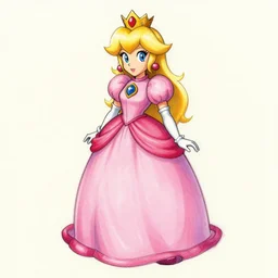 milt kahl sketch of victoria justice as princess peach from the Super Mario games