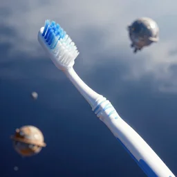 a toothbrush in space, digital art