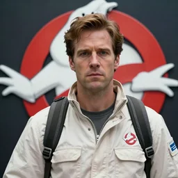 Live Action Still of Jerma in Ghostbusters, real life, hyperrealistic, ultra realistic, realistic, highly detailed, epic, HD quality, 8k resolution, body and headshot, film still