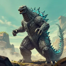 godzilla vs sauron, featured on artstation