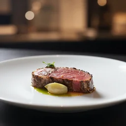 food photography, michelin star food, best chef, plate art of terrine side view high bokeh, cinematic studio lighting