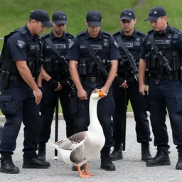 swat group arrests a goose, associated press