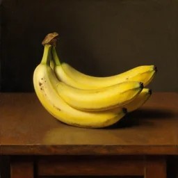 banana sitting on a table, renaissance oil painting still life