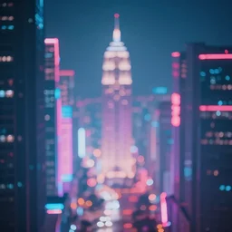 neon dream city, cinematic, HD, hazy, bokeh, no text