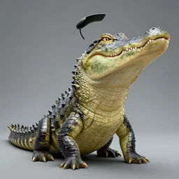 a hybrid half alligator half elon musk, high res photograph,