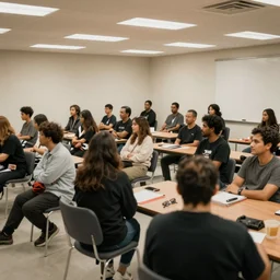 a 4k photo of a room full of people