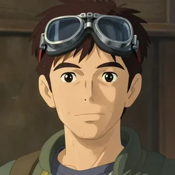 portrait of a man, 5 o'clock shadow wearing goggles on head, cartoon, elegant, highly detailed, digital painting, concept art, sharp focus, illustration, art by studio ghibli, makoto shinkai, don bluth, fujita goro, jean giraud, atey ghailan, akihiko yoshida, tom whalen, anton fadeev 8 k