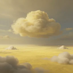 a desolate dreamscape, clouds, volumetric, yellows and whites, cinematic wide shot, concept art, matte painting