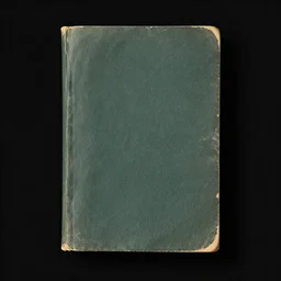 old book cover mockup over a black background