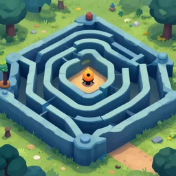 mysterious labyrinth, hide and seek props game, trending on artstation, 3 d game