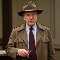 egon spengler dressed up as a detective.