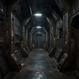 dark corridors of the ancient spaceship