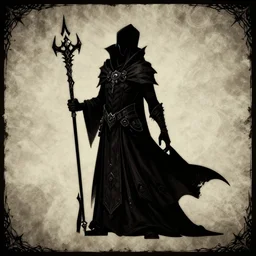 necromancer sprite sheet, lateral view, detailed, in the style of darkest dungeon