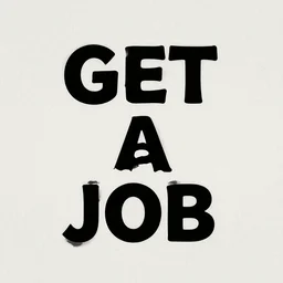 text saying : get a job
