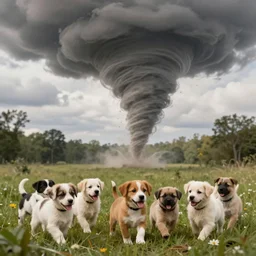 a tornado made out of puppies
