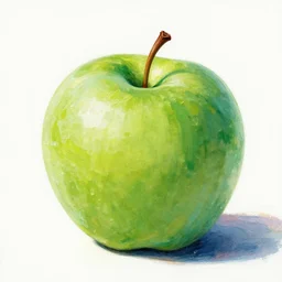 a apple with Green painting