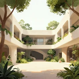 masterpiece, graphic illustration of afro futurist florence courtyard designed by by frank lloyd wright architect, plants and trees on walkways low buildings, green energy, bicycles,, bill sienkiewicz, giant agapanthus flower from buildings wide angle, insanely detailed and intricate