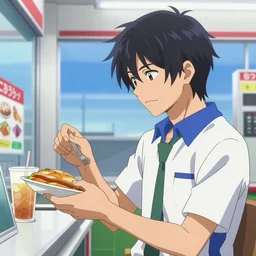 ryosuke from initial d getting food at a drive - thru, initial d anime screenshot, initial d anime 1 0 8 0 p