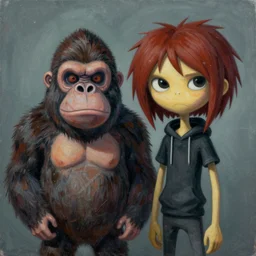 a portrait of 2 d from the gorillaz, painted by zdzislaw beksinski