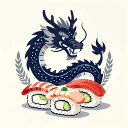 a sushi dragon, vector