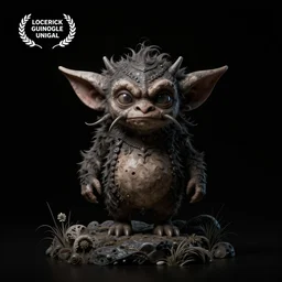 lonely goblin, black background, extremely detailed, sharp focus, wide view, full body shot, smooth, digital illustration, by rossdraws