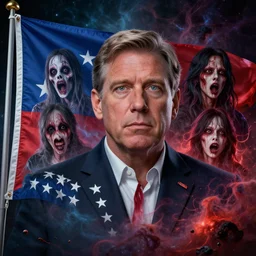 ron desantis, flag, scariest horror nightmare by beksinski and junji iyo and horiyoshi iii, digital art, deepdream cosmic, 3 d high definition, trending on artstation, photorealistic, high resolution, 8 k, octane, hyper detailed, trending on deviantart sharp focus, photography, unreal engine