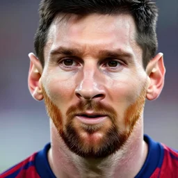 up-close detailed portrait of Lionel Messi, 4k, highly detailed