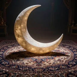 surreal crescent in a magic fluffy persian carpet dimension, by greg rutkowski and gaston bussiere, dim lighting, beautiful volumetric - lighting - style atmosphere, surreal atmosphere, intricate, detailed, photorealistic imagery, trending artstation