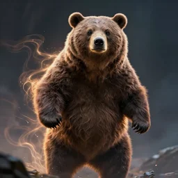 bear, theriocephaly, character concept art, portrait, epic, trending on artstation, very detailed, 4 k, hd, dramtic lighting, flowing energy, by beeple