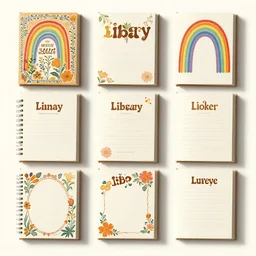sixties inspired library catalogue, hippy, floral, rainbow