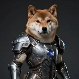 jin - roh the wolf brigade armor, realistic anthropomorphic shiba inu, science fiction, dark, portrait by donato giancola and greg rutkowski and wayne barlow, realistic face