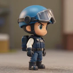 pixar 3 d swat team as nendoroid, side view, 8 k hd dof, kodak film,