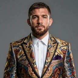ben askren, wearing an ornate suit, portrait, highly detailed