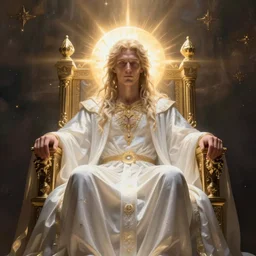 David Tenant as a god of time sitting on the throne of endless power