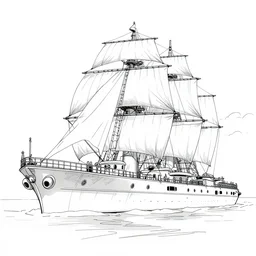 a 2 0 2 0 s battle ship, line drawing, no - shadow, by makoto shinkai takashi takeuchi studio ghibli, akihiko yoshida