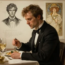 tom waits eating dinner, character sheet, character design, contrast, deep focus, turnaround, highly detailed, dramatic lighting, digital painting, artstation, concept art, matte, sharp focus, illustration, elegant, art by artgerm and greg f and alphonse mucha.