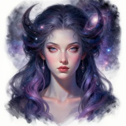 perfectly detailed goddess of galaxies self portrait!! blessed by the universe with ever - increasing physical mental perfection, symmetrical! intricate, sensual features, highly detailed, universeral divine perfection!! digital painting, artstation, concept art, smooth, sharp focus, illustration