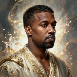 Portrait of Kanye West as the god-emperor of mankind,  amazing splashscreen artwork, splash art, natural light, elegant, intricate, fantasy, atmospheric lighting, cinematic, matte painting