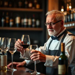 photo of bob barker working as a sommelier, 8 k, 5 2 mm f 1. 8
