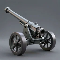 Artistic Render of a howitzer artillery gun, highly detailed, 3D