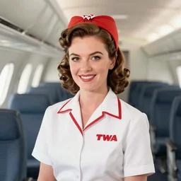 Tuesday Weld as a TWA stewardess in 1964, concept art by Basil Gogos