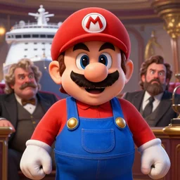 mario as a wealthy cruise captain with a shocked expression, looking at the camera, detailed, centered, digital painting, artstation, concept art, donato giancola, joseph christian leyendecker, wlop, boris vallejo, breathtaking, 8 k resolution, extremely detailed, beautiful, establishing shot, artistic, hyperrealistic, beautiful face, octane render, cinematic lighting, dramatic lighting, masterpiece