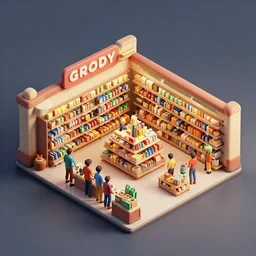 grocery store, isometric game, smooth 3 d illustration, cinematic matte painting, soft render, servando lupini, handpaint texture, blender, 3 dcoat, concept art by noah bradley, darek zabrocki, tyler edlin, jordan grimmer, neil blevins, james paick, natasha tan, highly detailed, ultra detailed, ultra realistic, trending on artstation