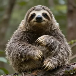 a giga chad sloth with wolverine claws