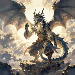 cyberpunk wizard summoning a dragon