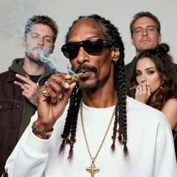 photo of snoop dogg smoking weed by artgerm and greg rutkowski and magali villeneuv art beeple, by thomas kinkade hearstone league of legends dofus beatrix potter