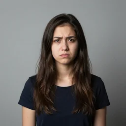 studio photo portrait of a very ugly girl